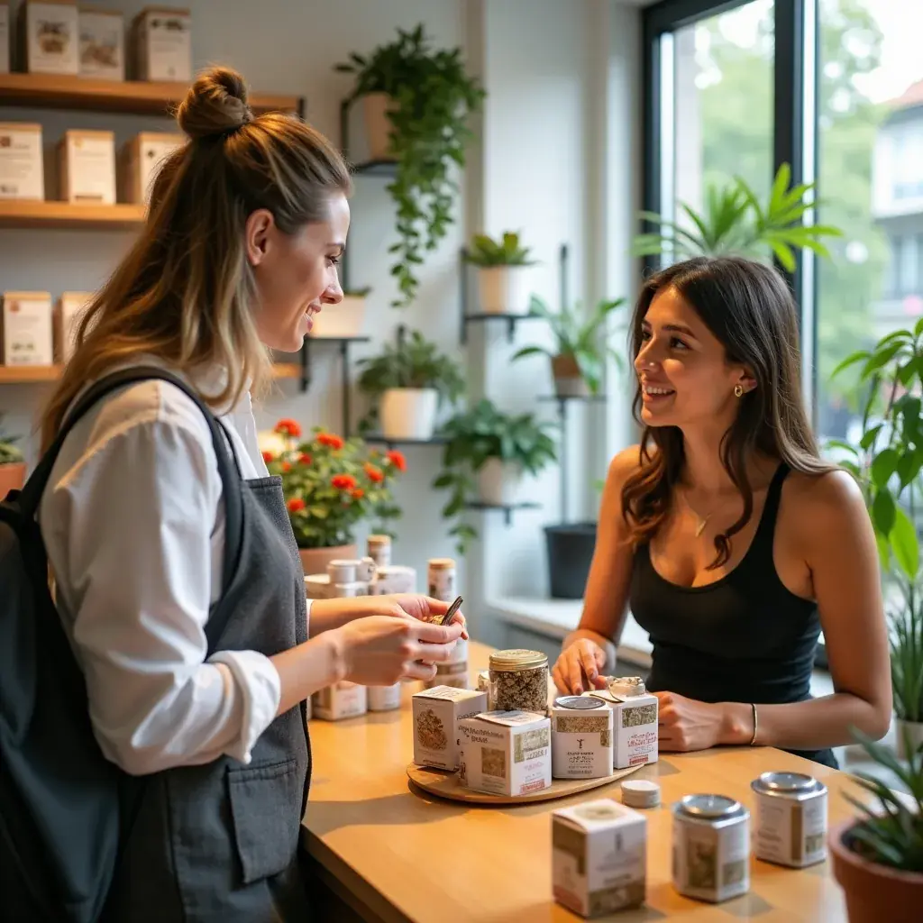 Zeleni čaj s ljekovitim biljem u šalici na drvenom stolu